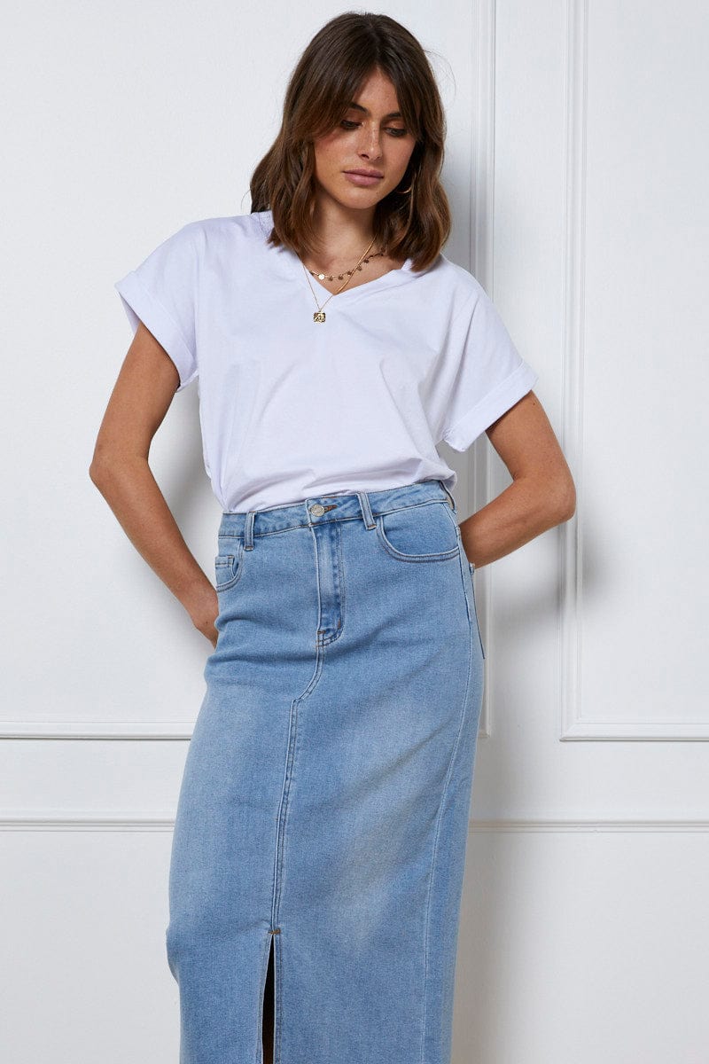 T-SHIRT White T Shirt Short Sleeve for Women by Ally