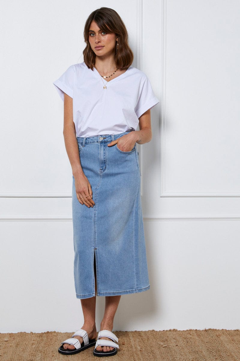 T-SHIRT White T Shirt Short Sleeve for Women by Ally